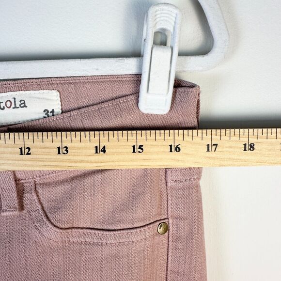 PISTOLA Jeans Women 31 Mauve Dusty Pink Ankle Zip Mid Rise Skinny Raw Frayed Hem - Picture 6 of 11